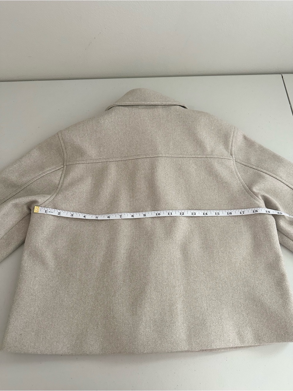 Zara Beige Cropped Shacket Jacket Size Small Neutral Minimalist Granola Coastal - Picture 6 of 7